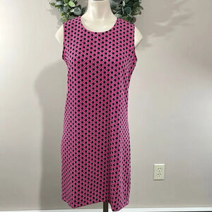 NWOT Adrienne Vittadini Sleeveless Sheath Dress Black Pink 0